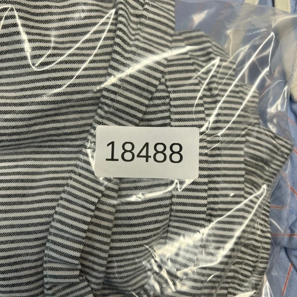 J Crew Oxford Shorts Mens XXL Gray White Striped Organic Cotton Preppy Oarsman